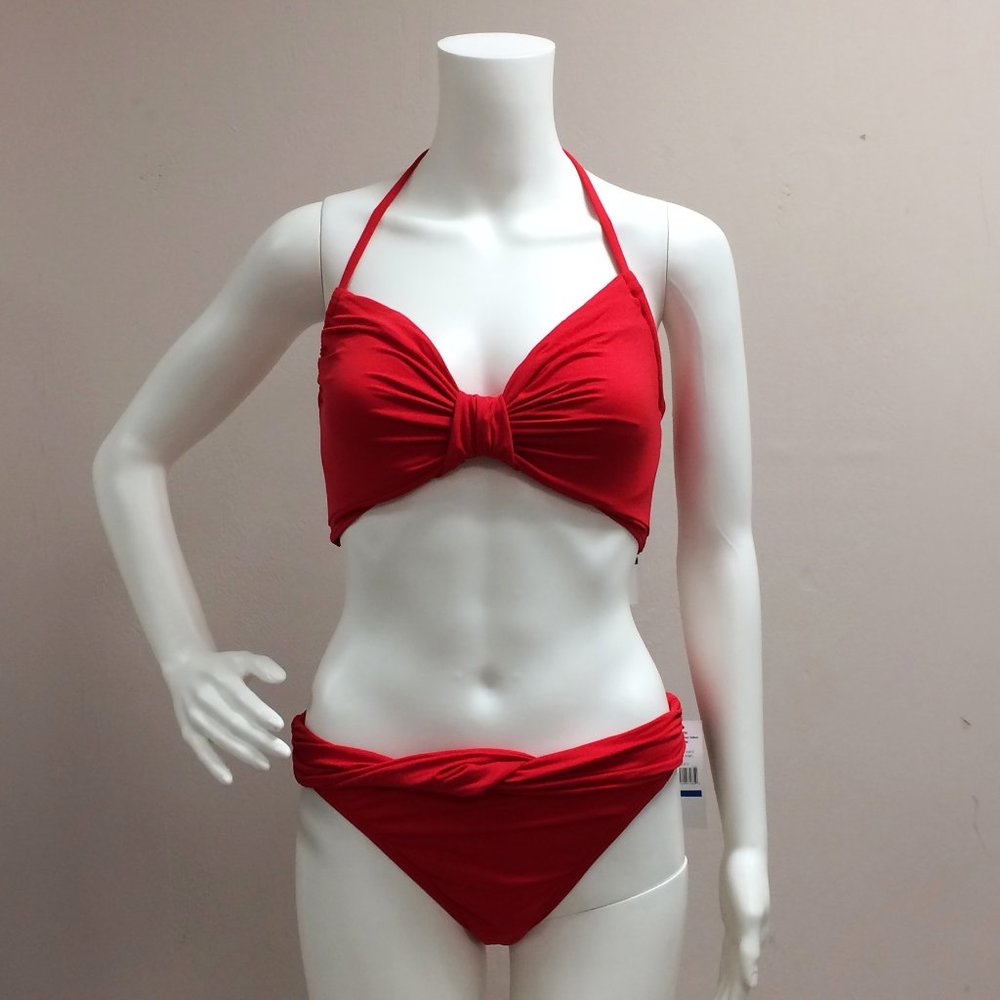 Carmen Marc Valvo Poppy Red Swimsuit